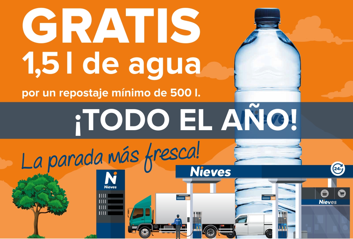 ¡Agua GRATIS todo el año para el transportista profesional!